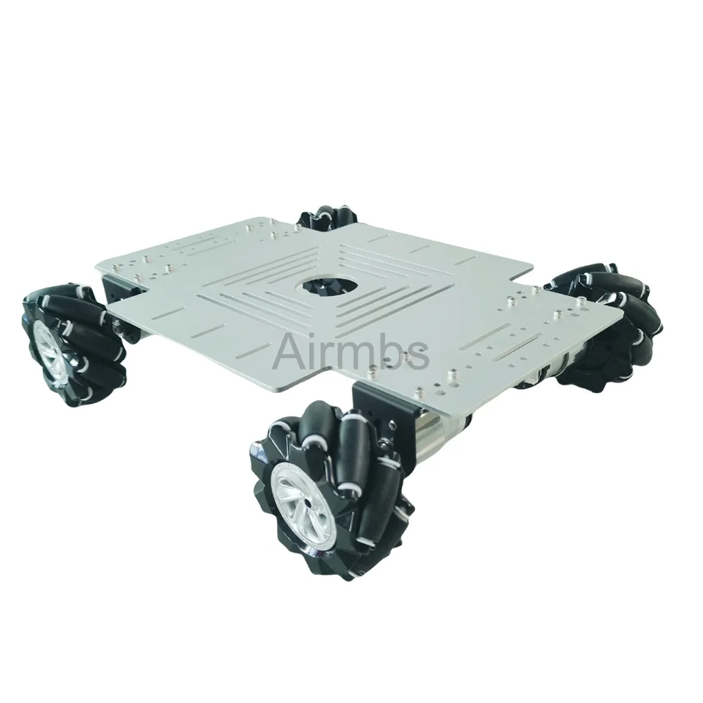 Telaio per auto robot con ruota Mecanum 4WD con carico effettivo da 15 kg con motore encoder Hall 4 pezzi 12V per braccio robot Arduino Stm32 ROS