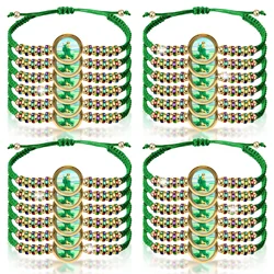 Braccialetti messicani da 24 pezzi bracciale Saint Jude braccialetti a corda fatti a mano verdi cattolici bracciale rosario San Judas Tadeo regalo fo