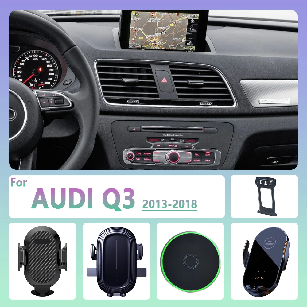 For AUDI Q3 2013 2014 2015 2016-2018 Car Phone Holder Wireless Charging Magnetic Phone Holder Car Magsafe Support Accessories