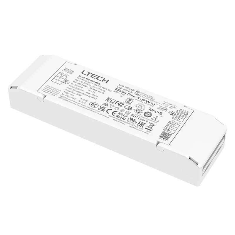 LTECH Led 0-10V CT Dimmable Driver AC 100V-240V 12W-40W 100mA-1050mA CC Constant Current CCT Tunable White NFC Power Supply