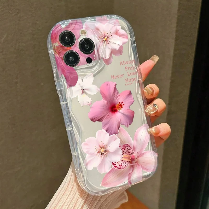 الكركديه الأزهار طباعة لينة حافظة هاتف من البولي يوريثان ل Xiaomi 14T Pro 13 12 11 Lite 5G 15 14 13 12 11 للصدمات زهرة واضح الغطاء الخلفي