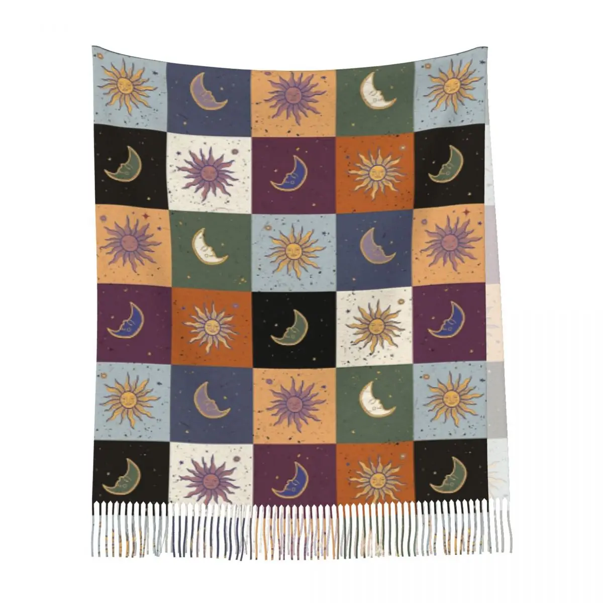 العصرية الشمس القمر بوهو كوزموس علم التنجيم وشاح شرابة الأوشحة النساء لينة الدافئة شالات ويلتف طويل الخريف الشتاء شال التفاف