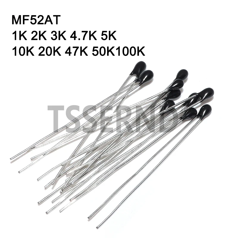 10 Stück NTC Thermistor Thermischer Widerstand MF52 NTC-MF52AT 1K 2K 3K 4,7K 5K 10K 20K 47K 50K 100K 5% 3950B 1/2/3/4,7/K Ohm R
