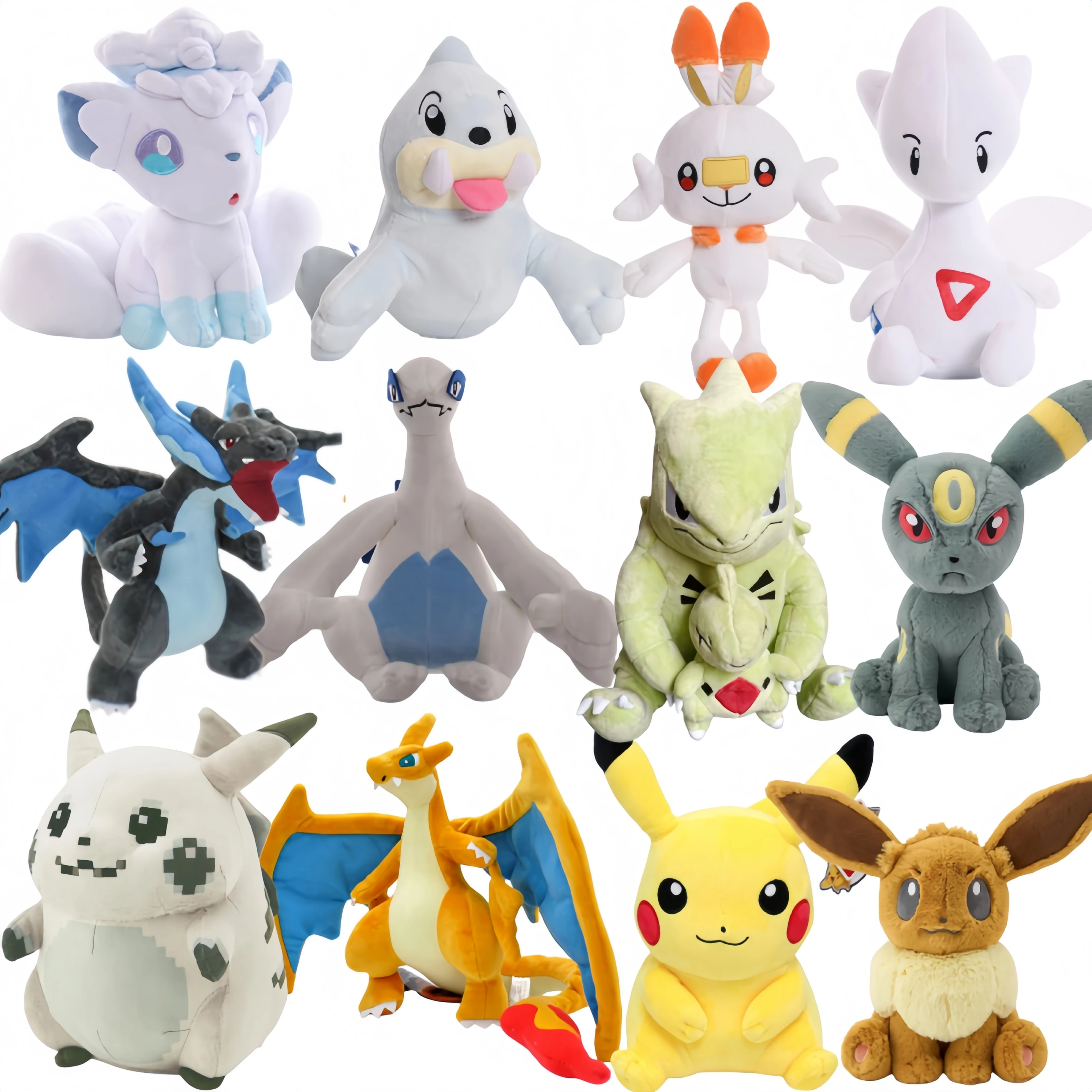 Umbreon Plush Toys Cute Lugia Scorbunny Pokeball Togetic Sprigatito Stuffed Doll Kawaii Lugia Eevee Vulpix Peluche Toy Gifts