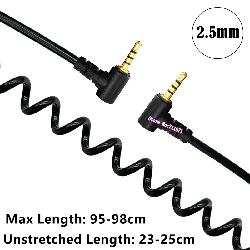 Spiral elastic expansion contraction TS TRS TRRS 2.5 Audio Cable Line Spring elasticity TRRS TRS TS 2.5mm Audio Line Cord Wire