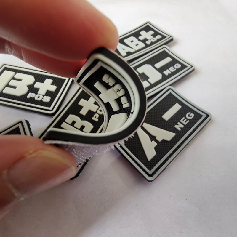 3D PVC Patch A+ B+ AB+ O+ Positive POS A- B- AB- O- Negative NEG Blood Type Group Patch Tactical Patches Military Badges