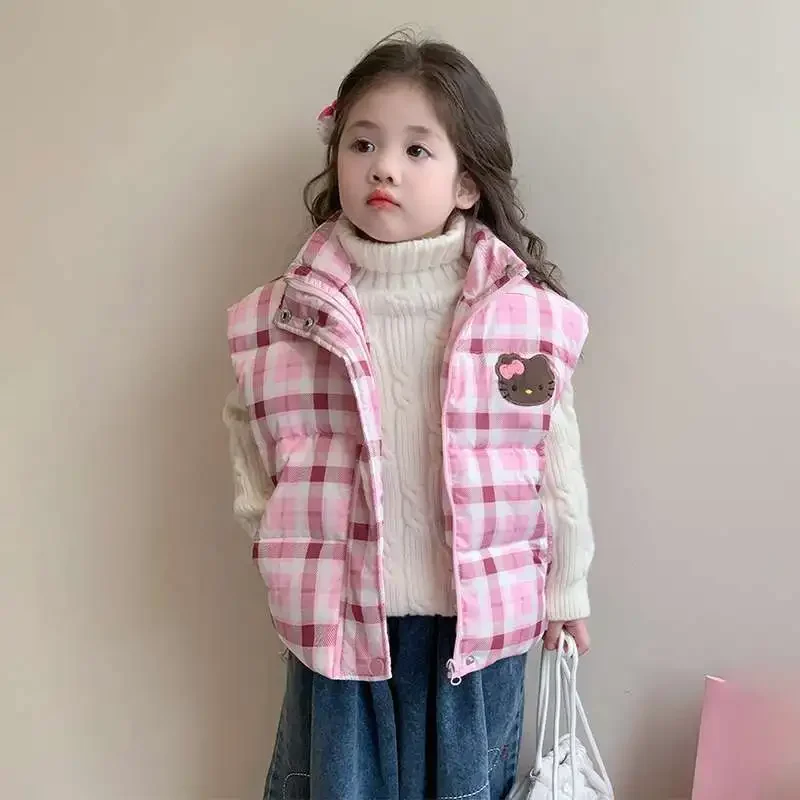 

Girls' vests Autumn Winter 2024 new foreign air baby spinning cotton children's winter clothes wear warm powder