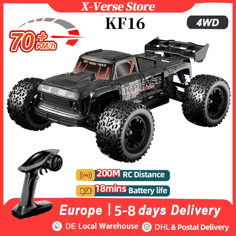 KF16 4WD RC Auto mit 3,35 kg Metallservo 1:12 bürstenlosem Motor 70 km/h hohe Autos Buggy Off-Road Control Trucks Jungenspielzeug