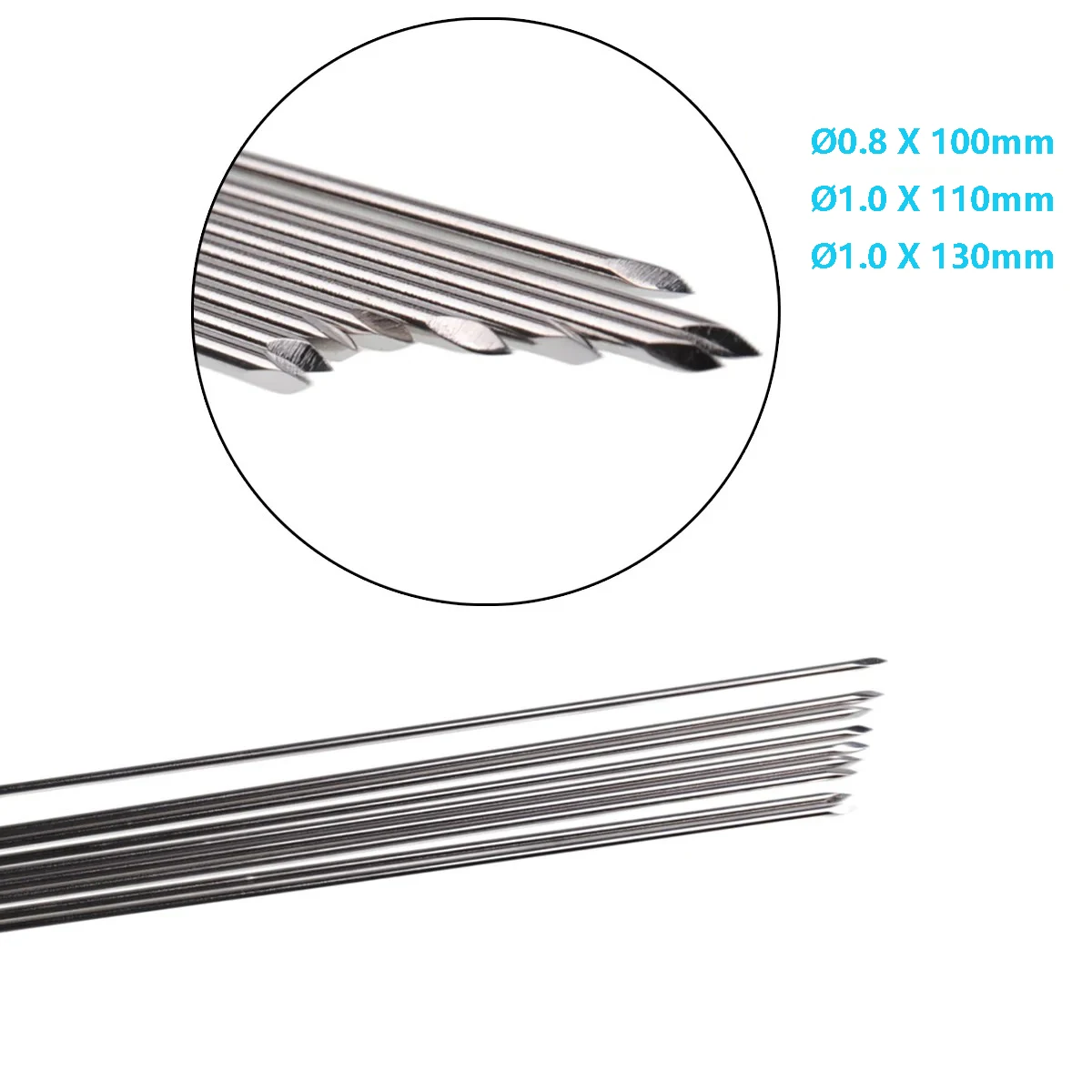 10pcs Kirschner Wire Pins Trocar one Ends Veterinary Tools 0.8 X 100mm/1.0 X 110mm /1.0 X 130mm