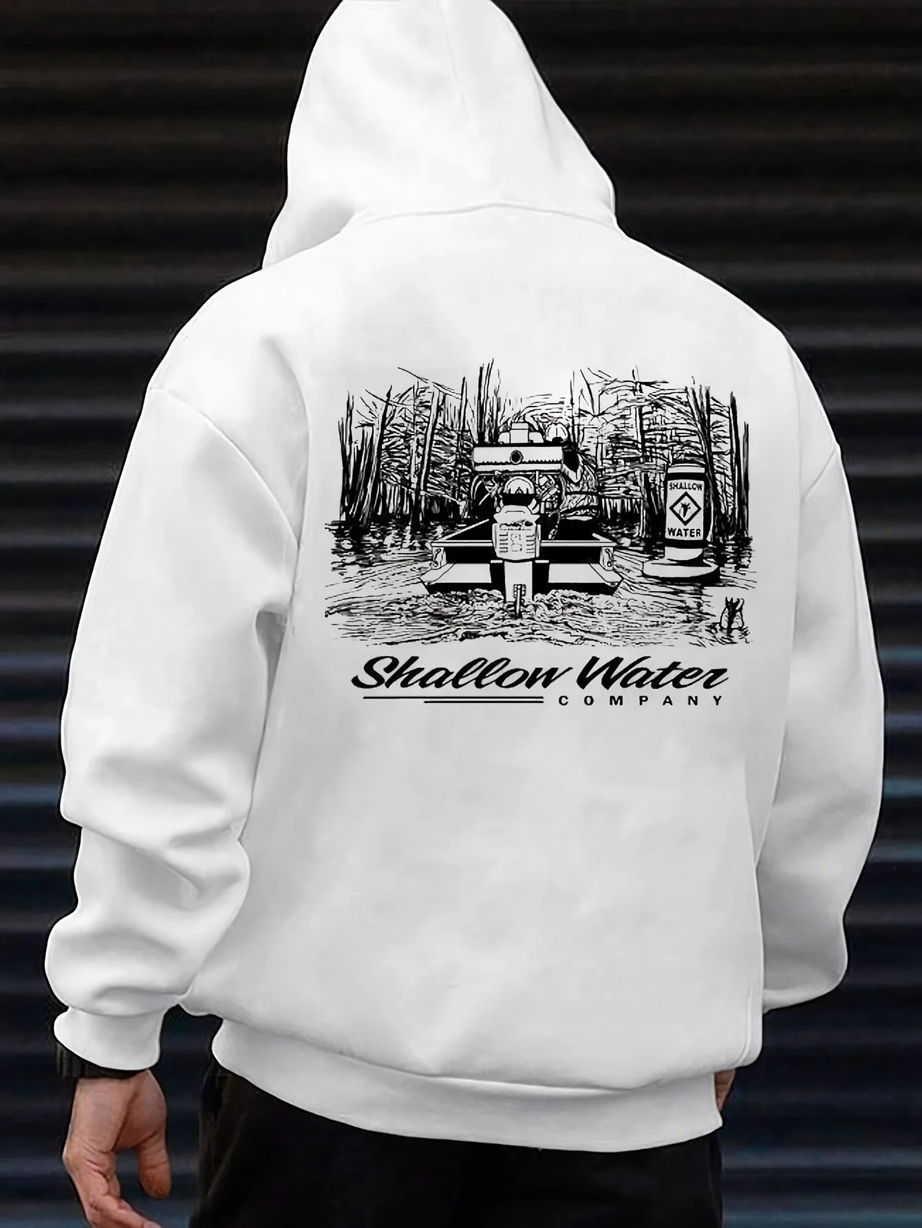 Marsh Jet Men's Hoodie - Wetland Jungle Water Sled - Embroidered - Outdoor Sports Casual Warmth and Comfort Hoodie