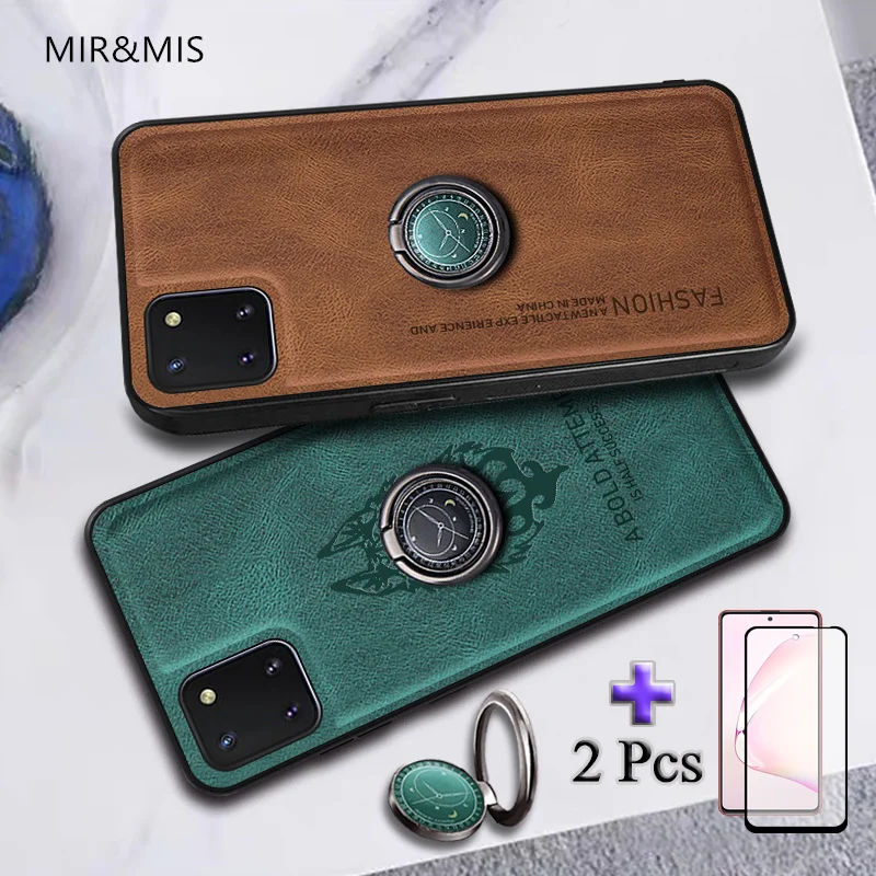 2 IN 1 For Samsung Galaxy A7 2018 J6 Plus A6 Plus Phone Case Printed Fashion Case With Ring Bracket And Two Piece Ceramic Screen