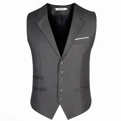 Homens slim fit vestido coletes, colete masculino, terno sem mangas casual, jaqueta de negócios formal, plus size, M-6XL