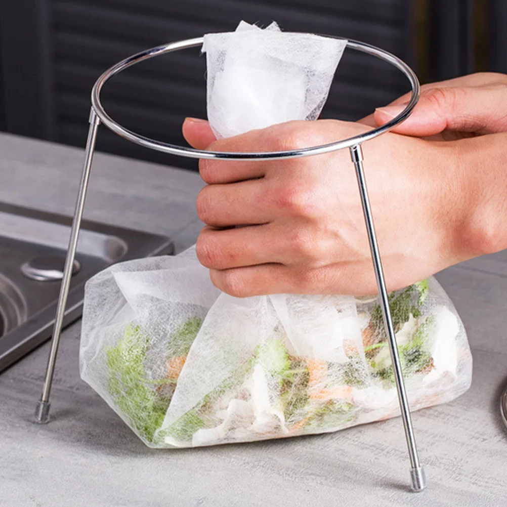 حامل حقيبة فلتر من الفولاذ المقاوم للصدأ ذو سطح أملس، تصميم خالٍ من الأزيز، مناسب لحامل حقيبة مصفاة غرفة الغسيل في المطبخ #4