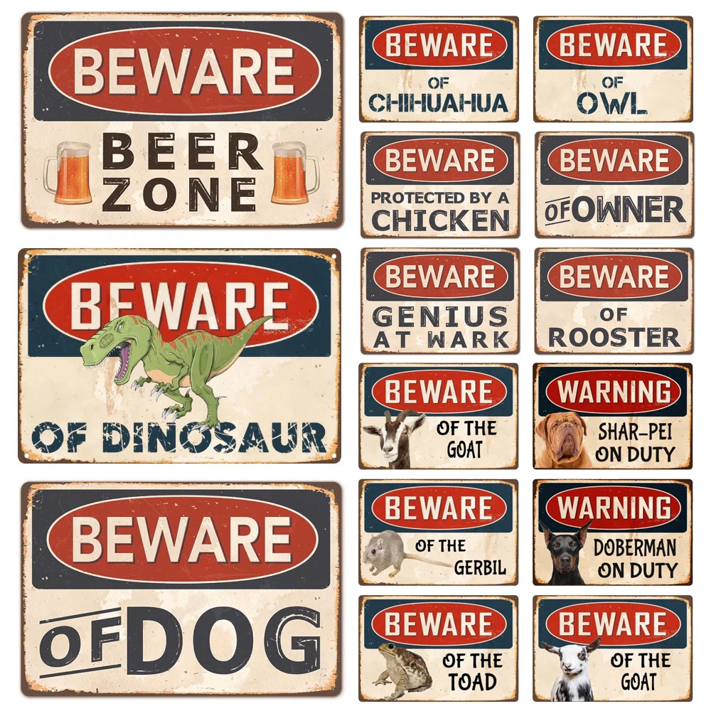 

Vintage Dog Metal Sign, Beer Zone Tin Sign, Wall Decor, Animal Wall Stickers, Outdoor Decor, WY90