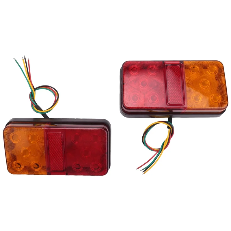 

AB98-2Pcs Car LED Trailer Tail Light 12V-80V Truck Side Light 10LED Truck Turn Signal Light For Truck Boat Pickup RV UTV