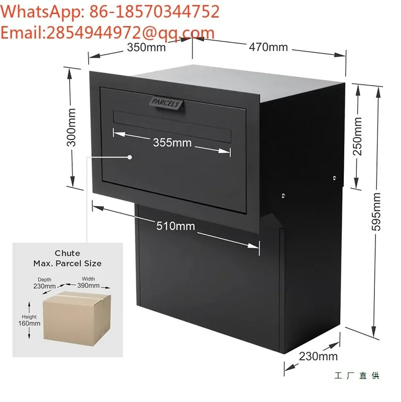 2026    Outdoor Secure Parcel Drop Box Anti-theft Package Receiving Cabinet Household Letter Document Storage Mail Box