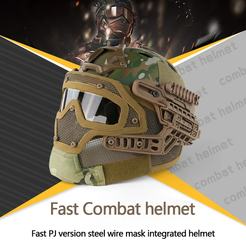 Tactical Helmet steel mask integration full face all-directional protective equipment Tactical helmet G4 system CS equipment