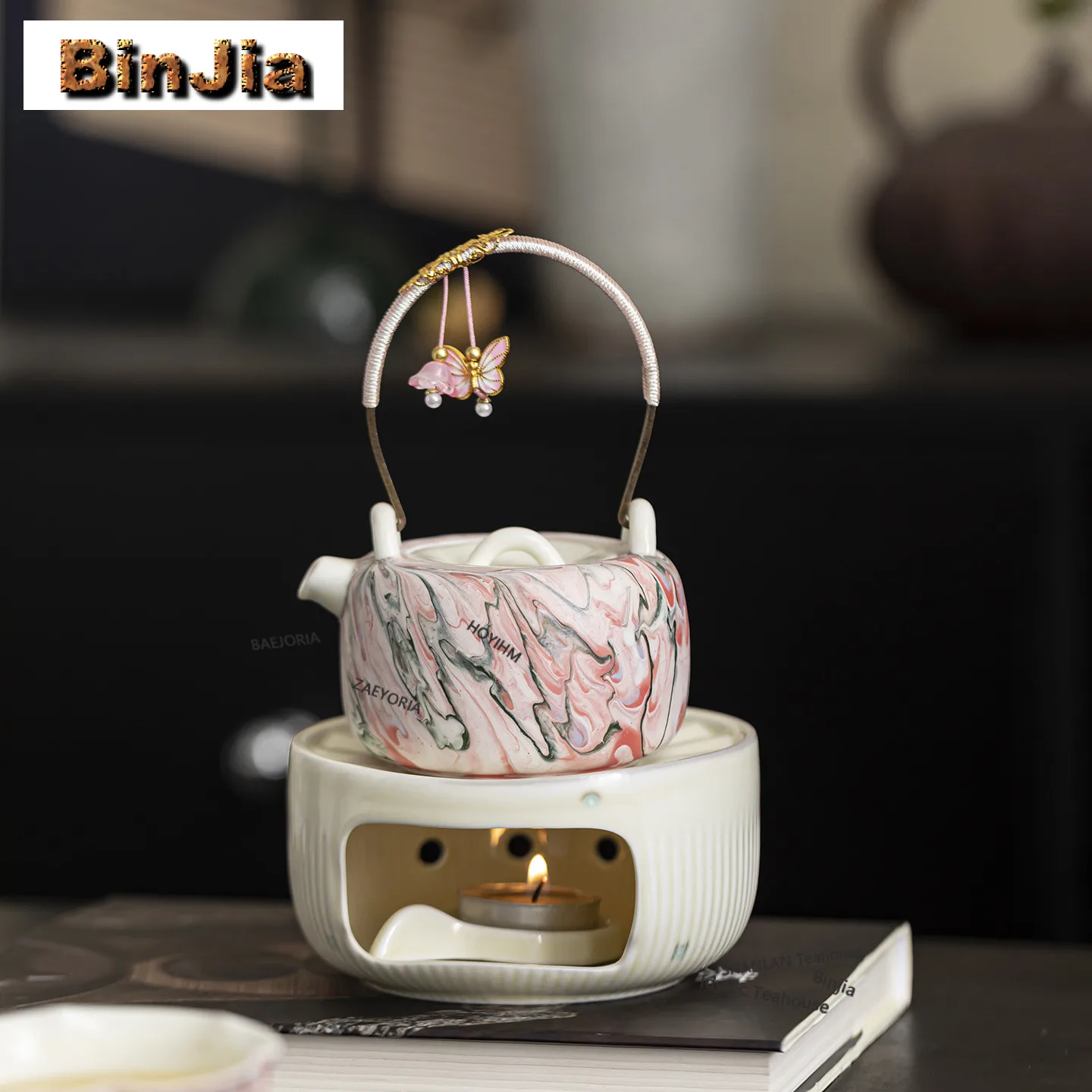 

Dunhuang Apsaras Hoop Handle Tea Warmer Holder Candle Heater Stove Kettle Stand Boiling Water Carbon Furnace Drinkware Supplies