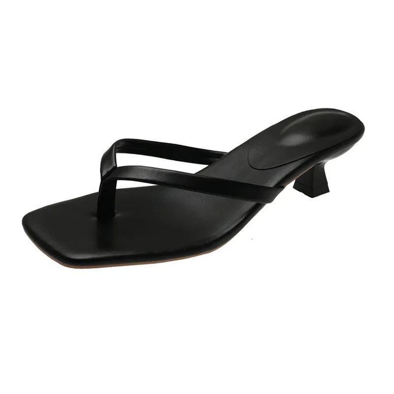 

Women's Slippers Women Sandals with Narrow Band and Kitten Heel Mules Elegant Flip Flops Summer Shoes Women