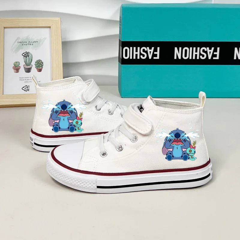 Lilo Stitch Canvas Sneakers High Top Canvas Shoes Cute Cartoon Shoes Summer Fashion Casual Sports Streetwear Sneakers