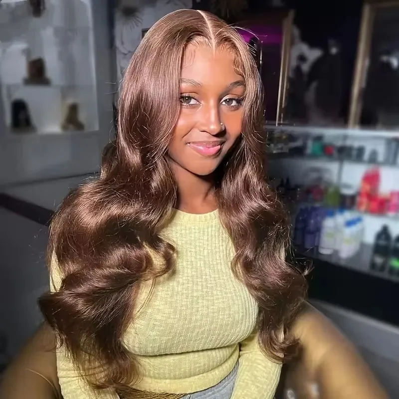

Chocolate Brown Body Wave Lace Front Human Hair Wigs 13x6 Hd Lace Frontal Wig Brazilian Pre Plucked Lace Wigs 4x4 5x5 Lace Hair