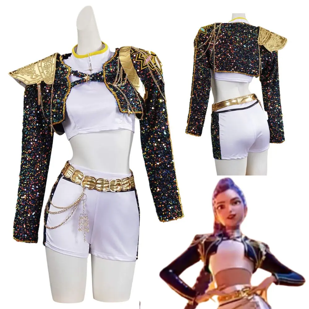 

Детский костюм Rumi Kpop «Охотники на демонов», фантазийный костюм для косплея, маскировка для девочек, детская сценическая одежда, карнавальный костюм на Хэллоуин, ролевая игра