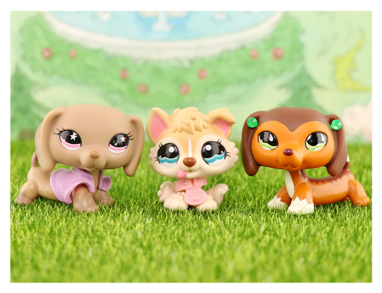 

Pet Shop Dachshund #932 #675 Husky #1013 3pcs dog Cute Kids Gift Toys