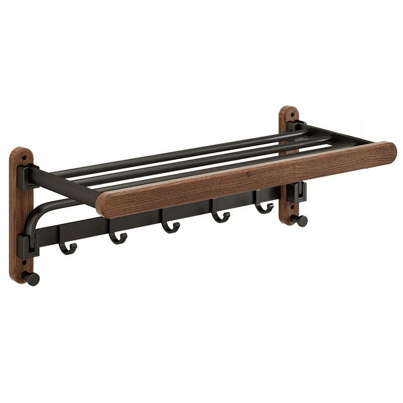 

Walnut towel rack, non-punching bathroom high-end towel rack