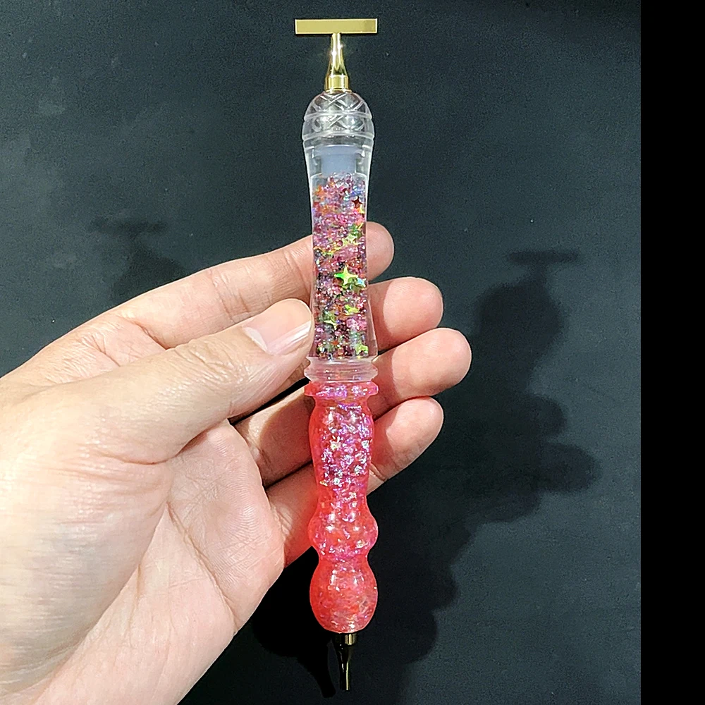 HOMFUN Glanzende Quicksand Diamond Painting Pen, Kleurrijke borduurwerk gereedschap met schroefdraad, metalen schroefdraad tips accessoires - afbeelding 1