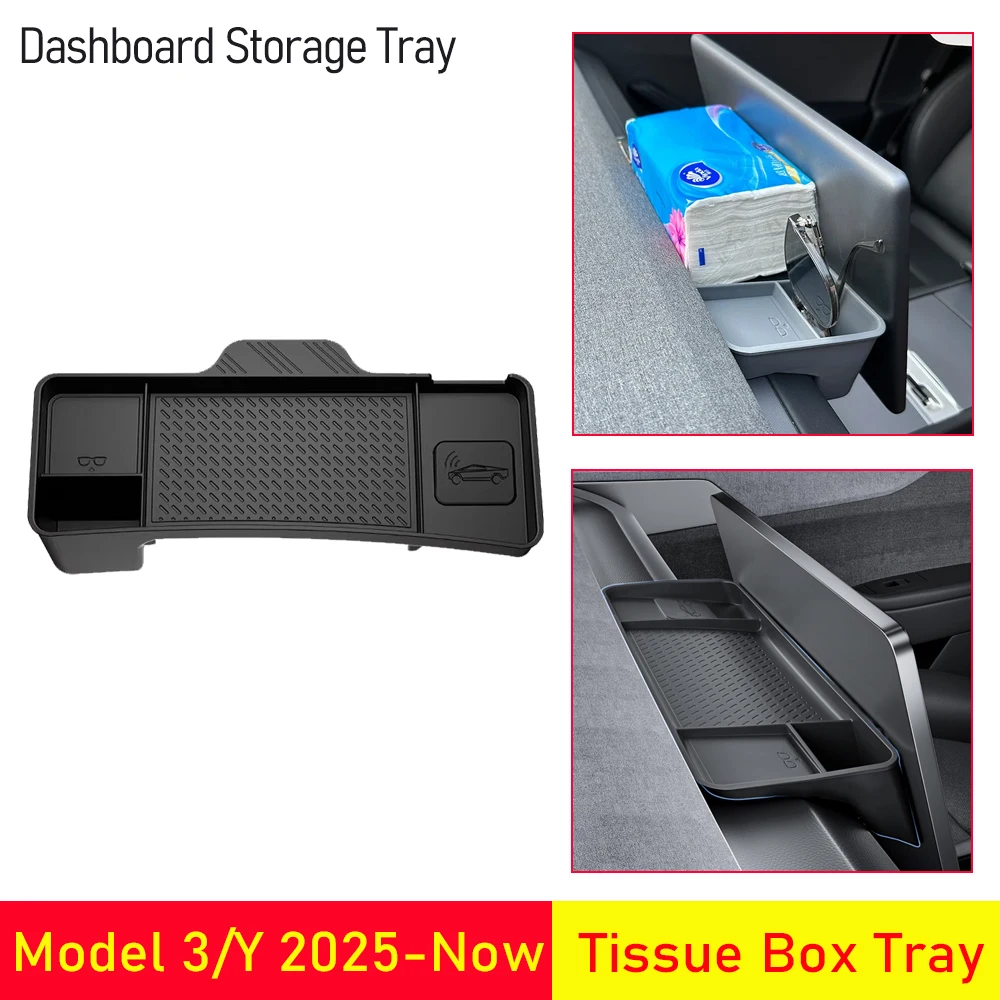 

Для Tesla Model Y Juniper 2025 2026 Model 3 Highland Лоток для хранения на приборной панели Силиконовый экран центральной консоли Задний телефон ETC Box