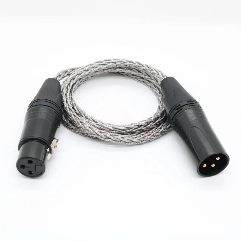 ivipQ-53 Hifi XLR Cable High Purity 8-Core Graphene XLR Male to Female Audio Cable for Microphone Mixer