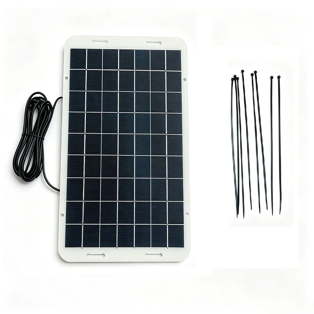 12W 18V Solar Panel with 300cm DC5521 Cable for 12V Battery Charging Applications in Harsh Temperature Environments