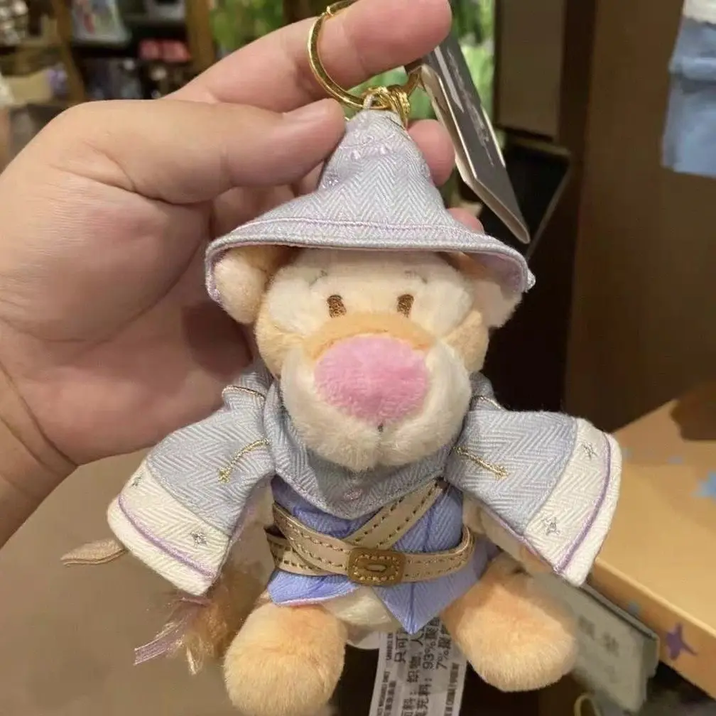 Animation Disney Tigger Eeyore Winter Day Halloween Plush Filled Keychain Couple Backpack Zipper Decoration Toy Birthday Gift