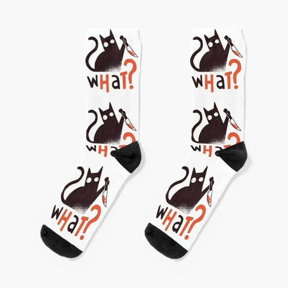 

Killer cat, killer cat, cat with knife, crazy cat Socks soccer anti-slip colored Man Socks Women's