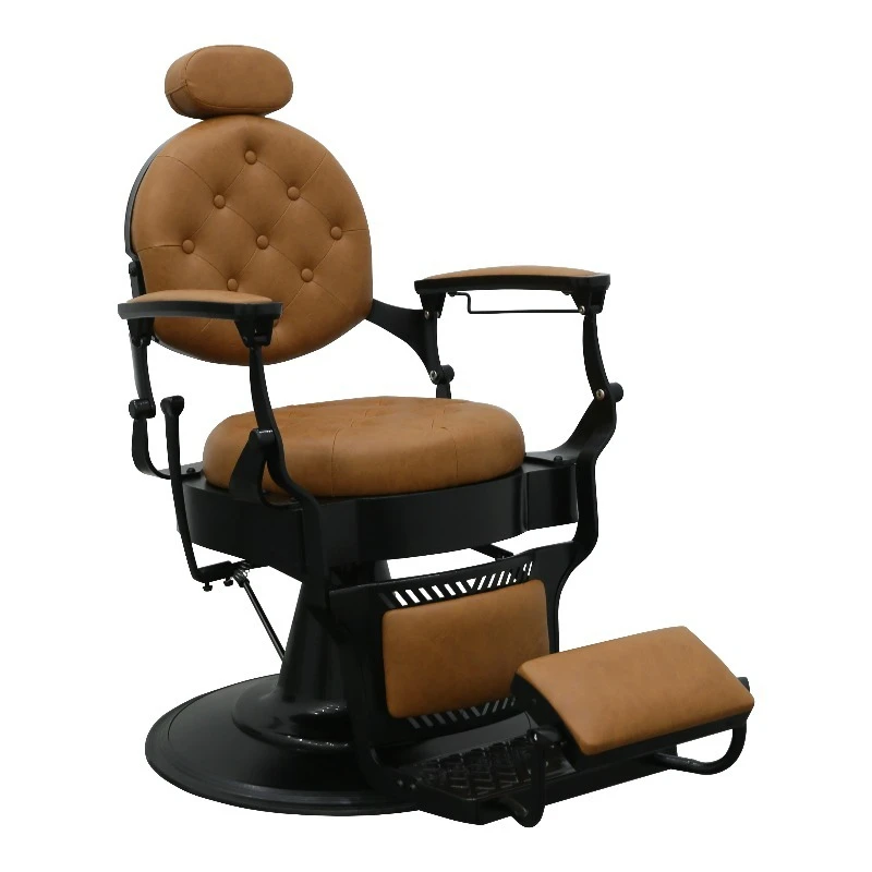 Luxury Retro Salon Hairdressing Chair Hydraulic Barber Hair Cutting Reclining Leather Furniture