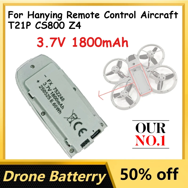 3.7V 1800mAh FX752248 LiPo Drone Battery for Hanying Remote Control Aircraft T21P CS800 Z4 Rechargeable Batteries