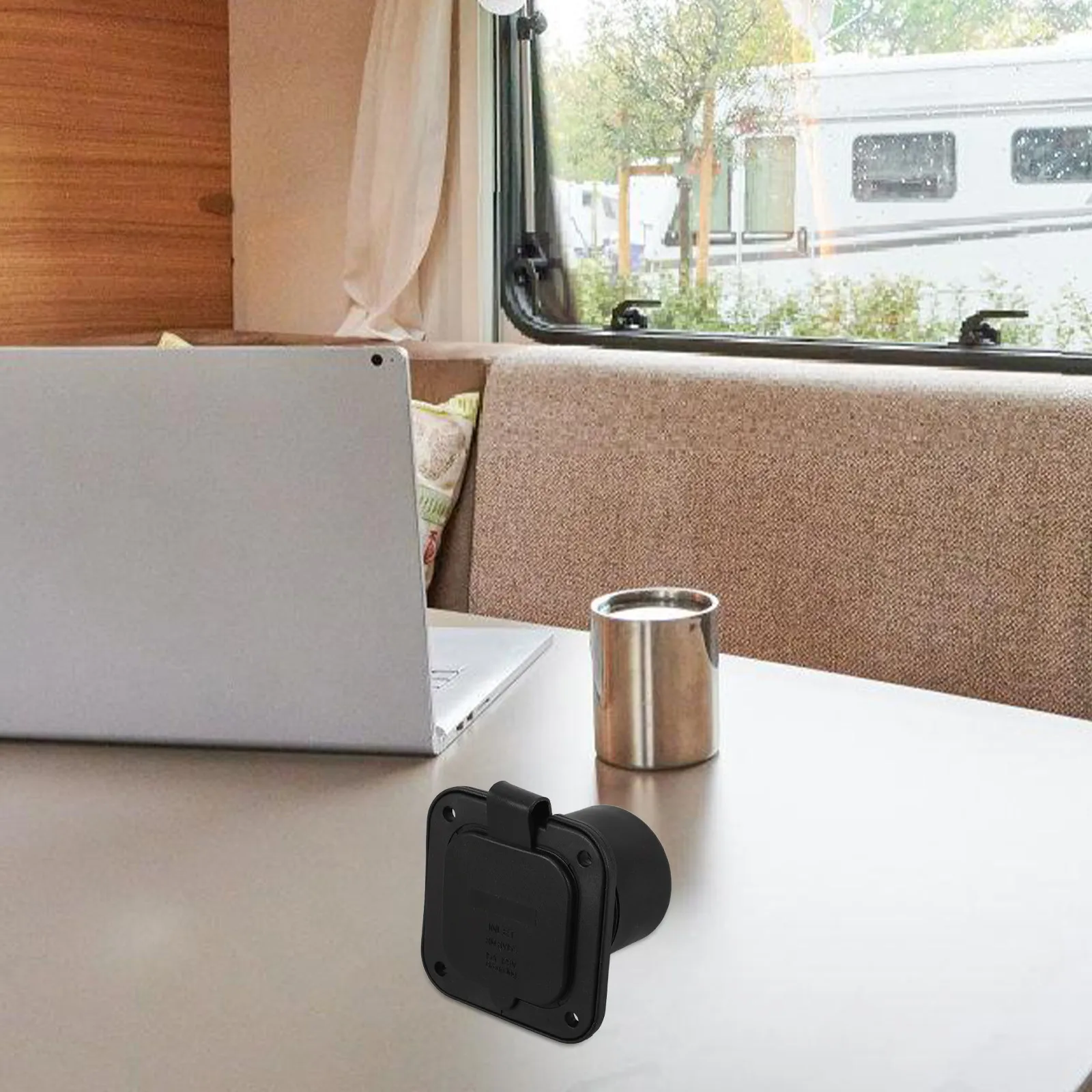 

Splashproof Rv Power Inlet 15a 125V Adapter Cover Camper Boat Outdoor Use Electrical Outlet Accessory Rv Outlet