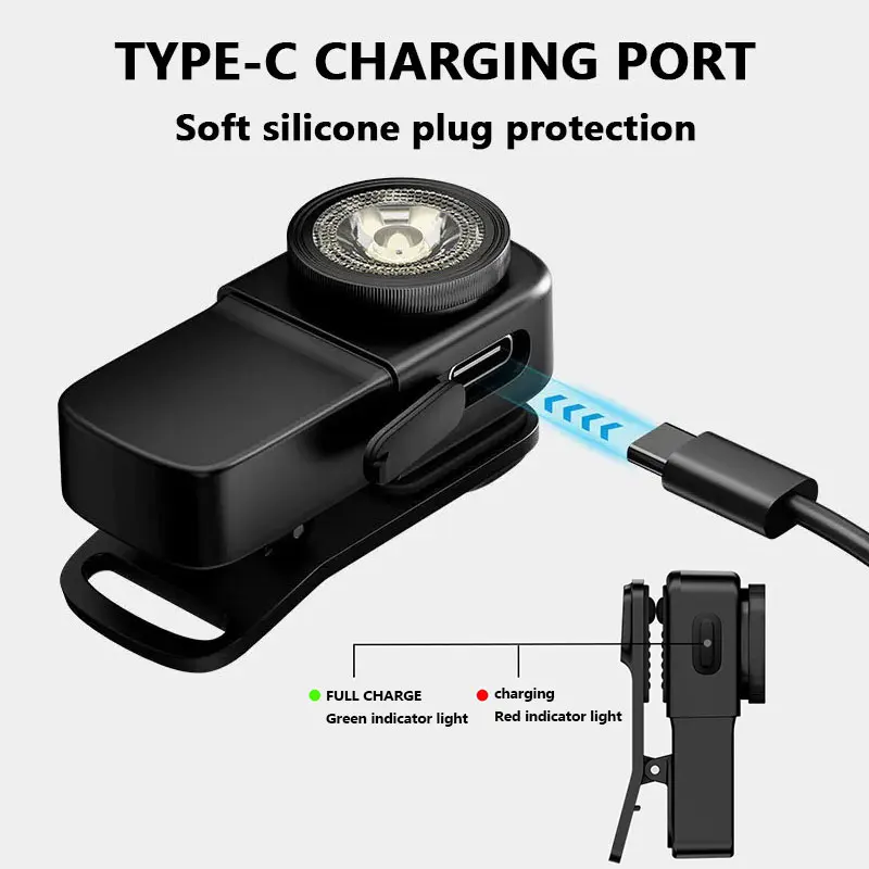 SD1 Type-C Rechargeable EDC Flashlight 400Lumens, Bulit-In Battery Clip-on Light LPX6 Waterproof with Magnetic Tail for Outdoor