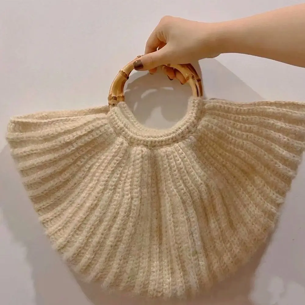 Poignée de sac à main en bambou de forme ronde, remplacement de la bande de sac à main, bricolage exécutif, sangle de sac initiée à la main,