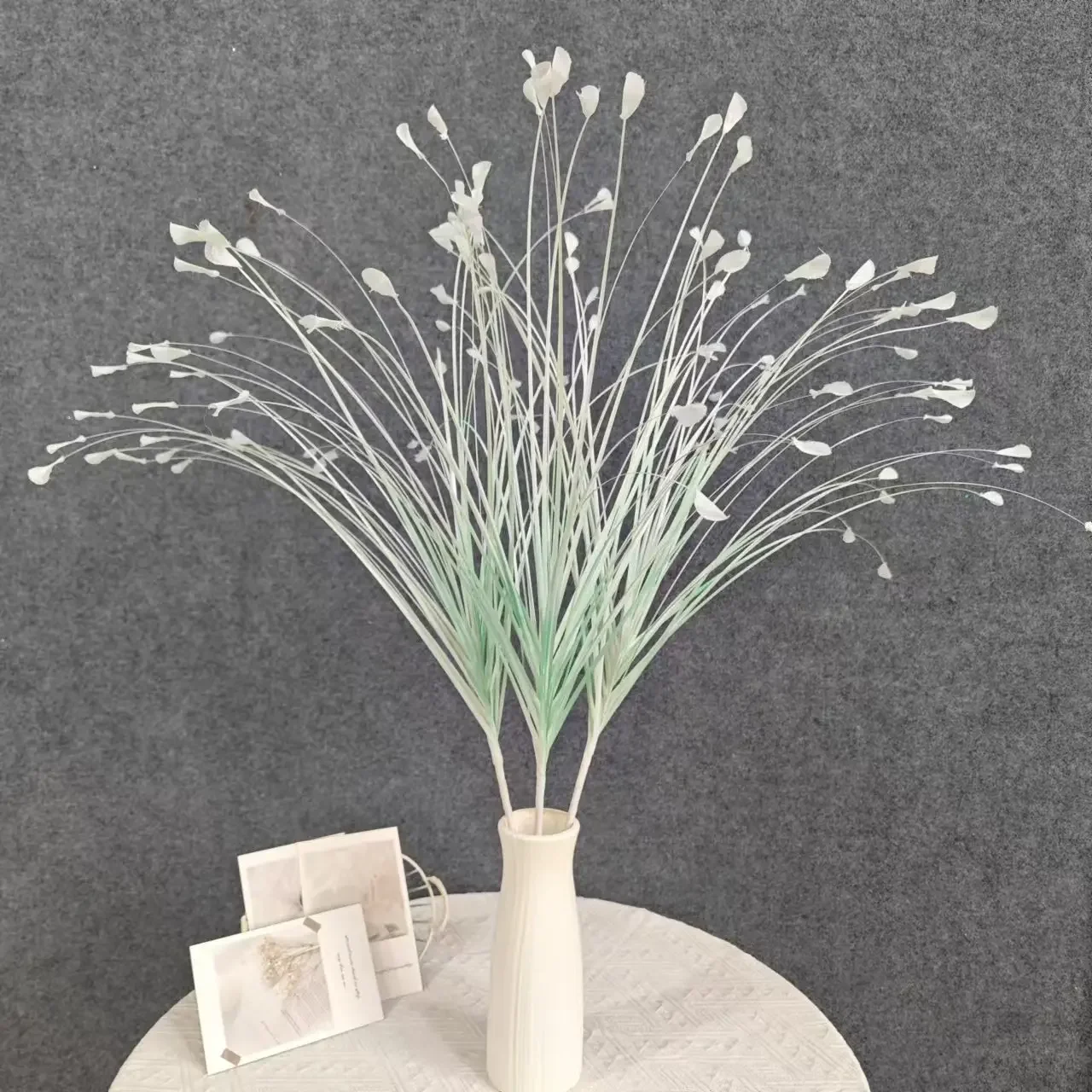 

40 heads Artificial Flower Colorful Peacock Grass, Floral Arrangement Accessories, Reed Leaves, Onion Grass, Wedding Decorative,