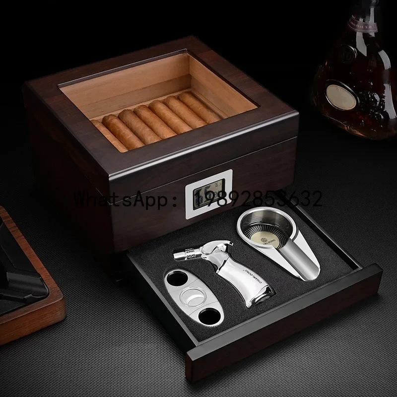 

HYS Humidor Tool Set Cigar Moisturizer Portable Cedar Sealed Cigarette Case