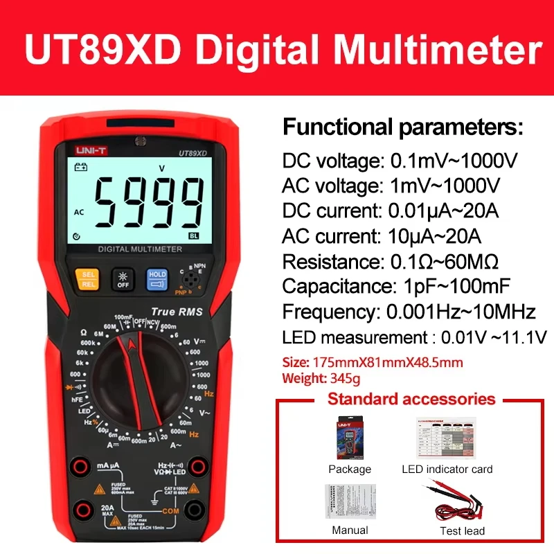 UNI-T متعدد المهنية UT89X UT89XD UT89XE UT60S UT60BT UT61B + UT61D + UT61E + UT33C + UT33D + الكهربائية المتعددة متر
