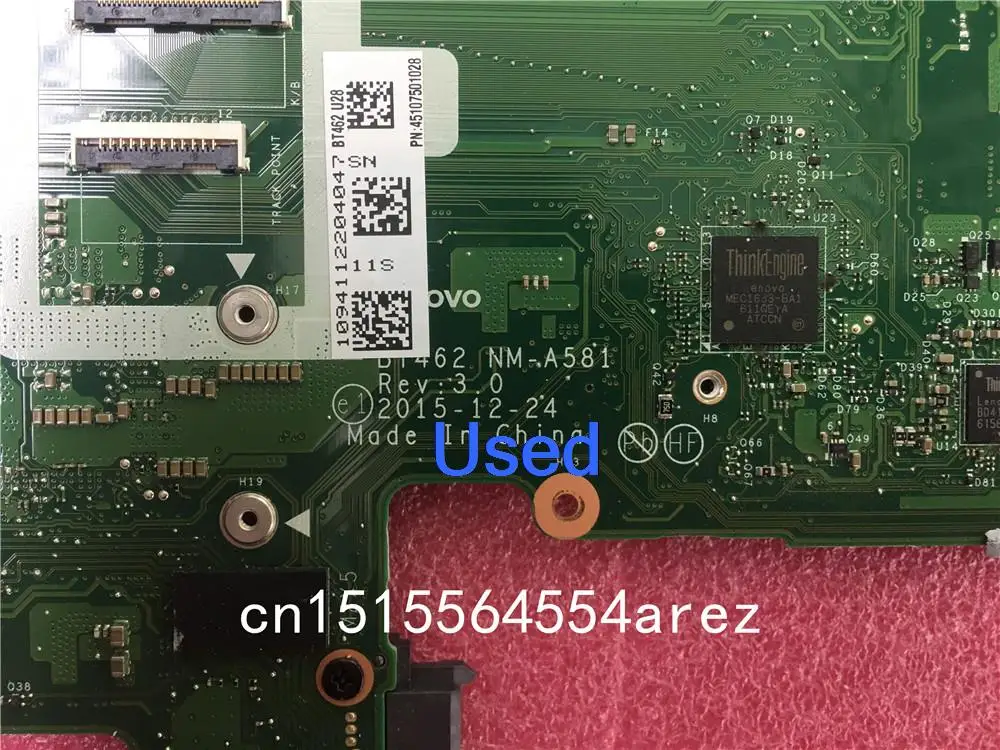 Imagem -04 - Usado Mainboard para Lenovo Thinkpad T460 Placa-mãe i5 I56200u Uma Nm-a581 01aw324