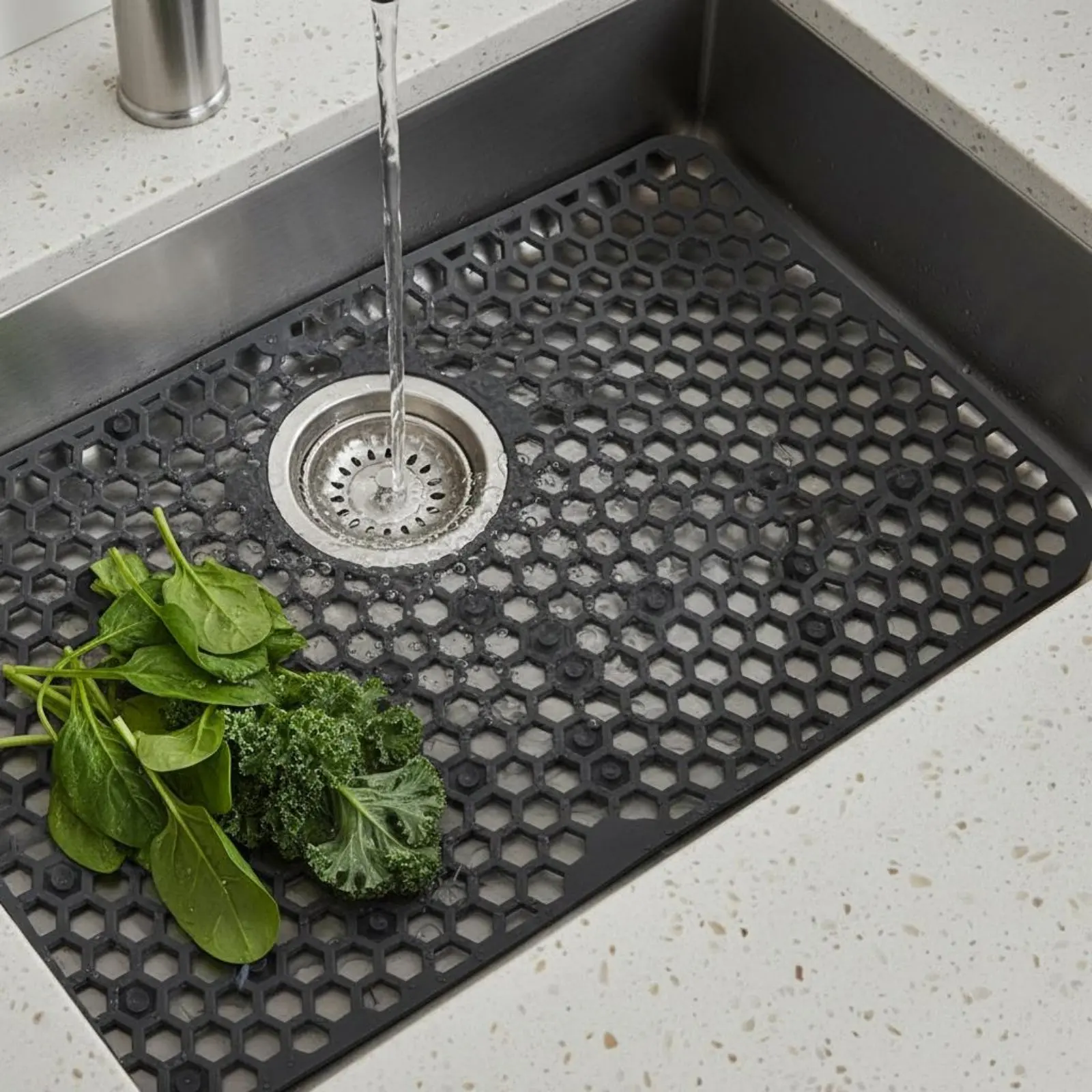 

Kitchen Sink Protector Easy to Clean Silicone Sink Protector Household Accessory Flexible Dishwasher-Safe