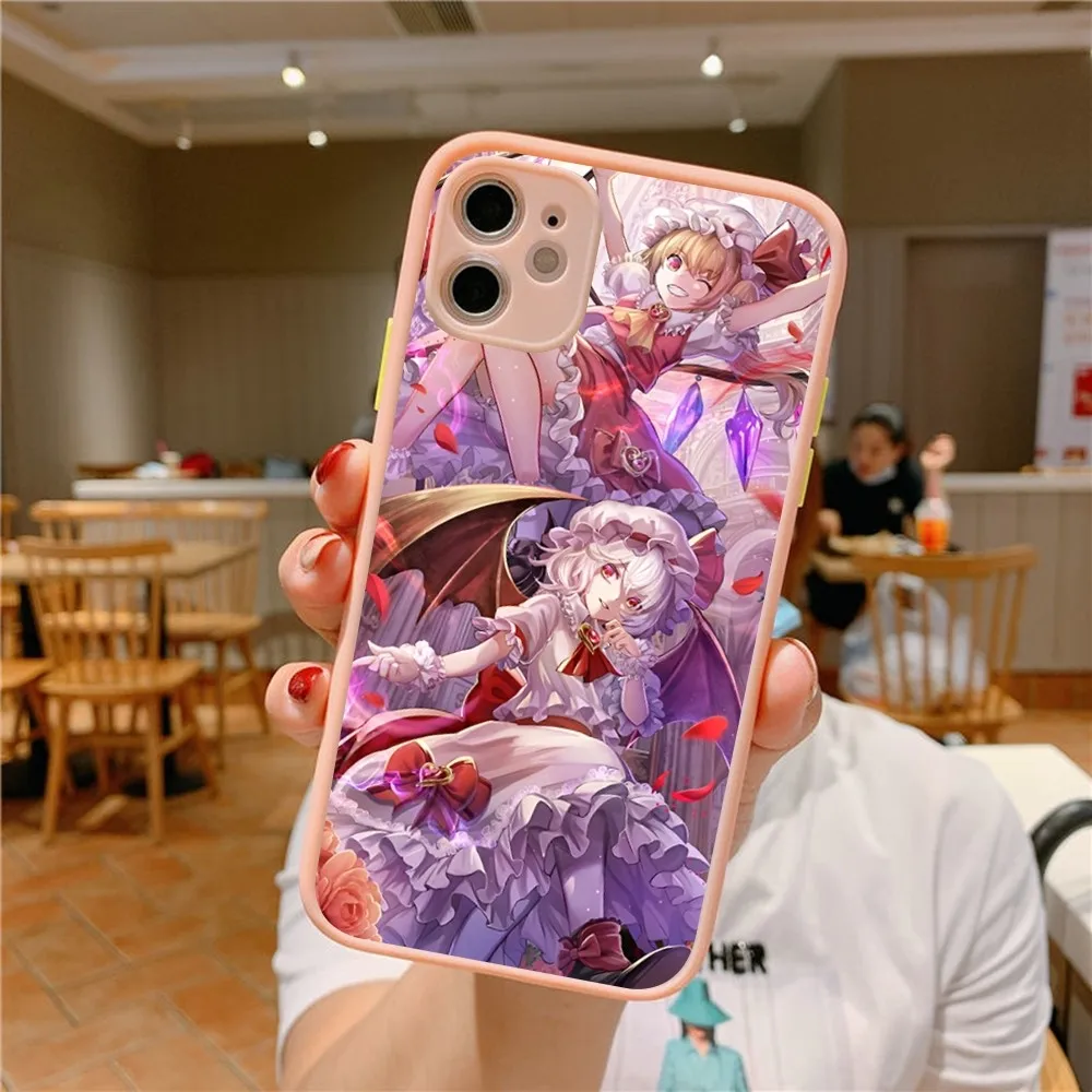 Anime Touhou Scarlet Eyes Phone Case for iPhone 14 11 12 13 Mini Pro Max 8 7 Plus X XR XS MAX Translucent Matte Cover