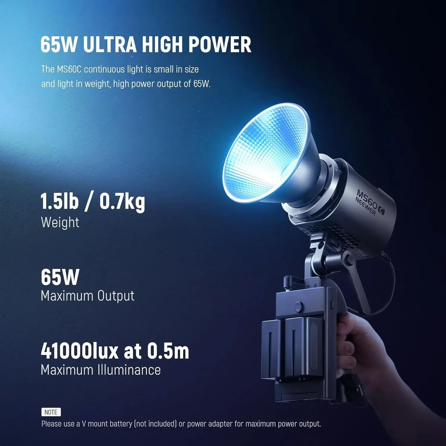 

NEW NEEWER MS60C Metal Mini COB Continuous Output Lighting Bowens Mount Handheld Spotlight RGB LED Video Light With APP Control