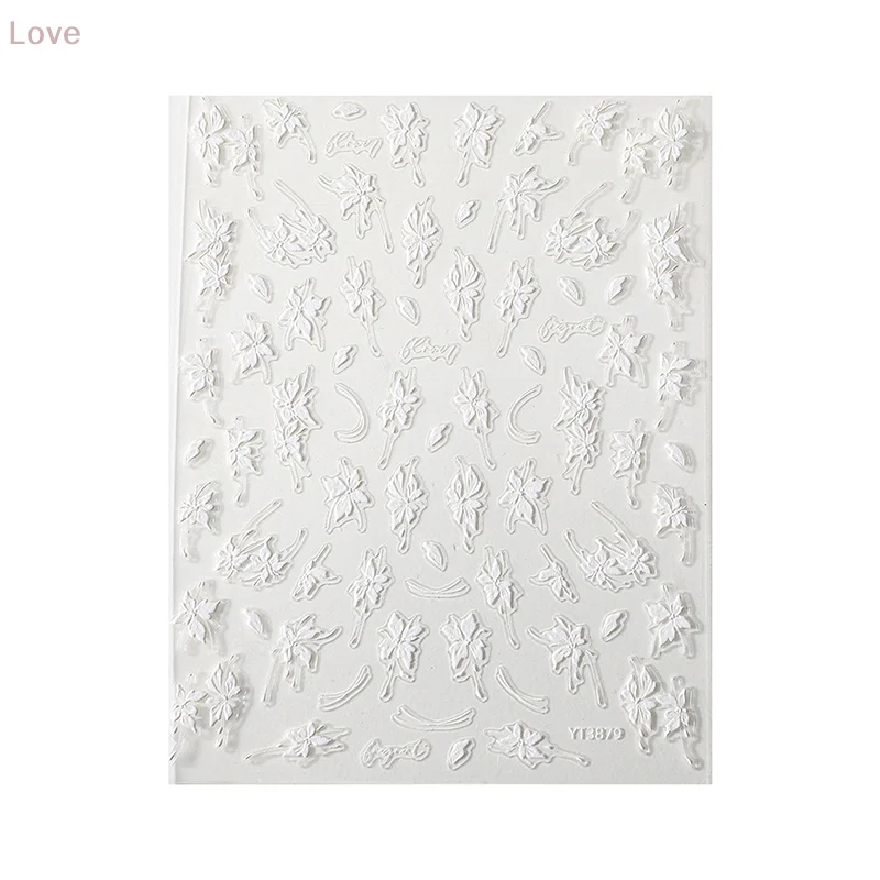 [Naklejki na paznokcie] Wytłaczane kwiaty, ciemny gradient różu, lekki luksusowy styl, samoprzylepne, dekoracja paznokci, manicure, salon