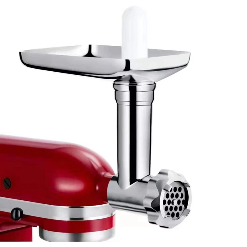 Acessório de moedor de alimentos de metal para misturadores de suporte KitchenAid Stuffer de salsicha Moedor de carne Acessório de processador de alimentos