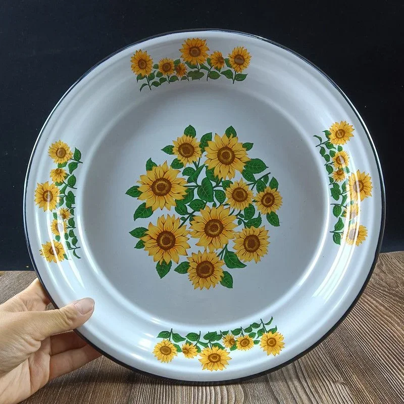 

Porcelain Dinner Plate Large Capacity Floral Pattern Graceful Appetizer Food Enamel Dish Kitchen Supplies Soup Noodle Bowl Ins