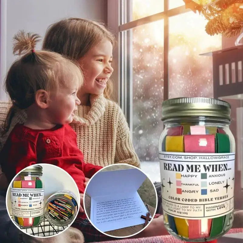 Bible Verses In A Jar 67 Color Codes Message In A Bottle Handmade Portable Bible Verse Cards Cheer Up Friends Laugh At Life